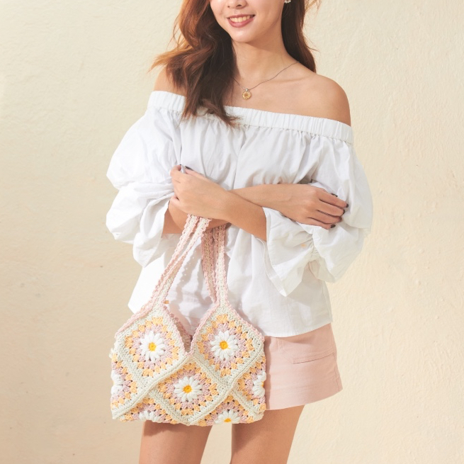 Vpada_sandals_ Bag Big Daisy Crochet Daisy Collection Plain