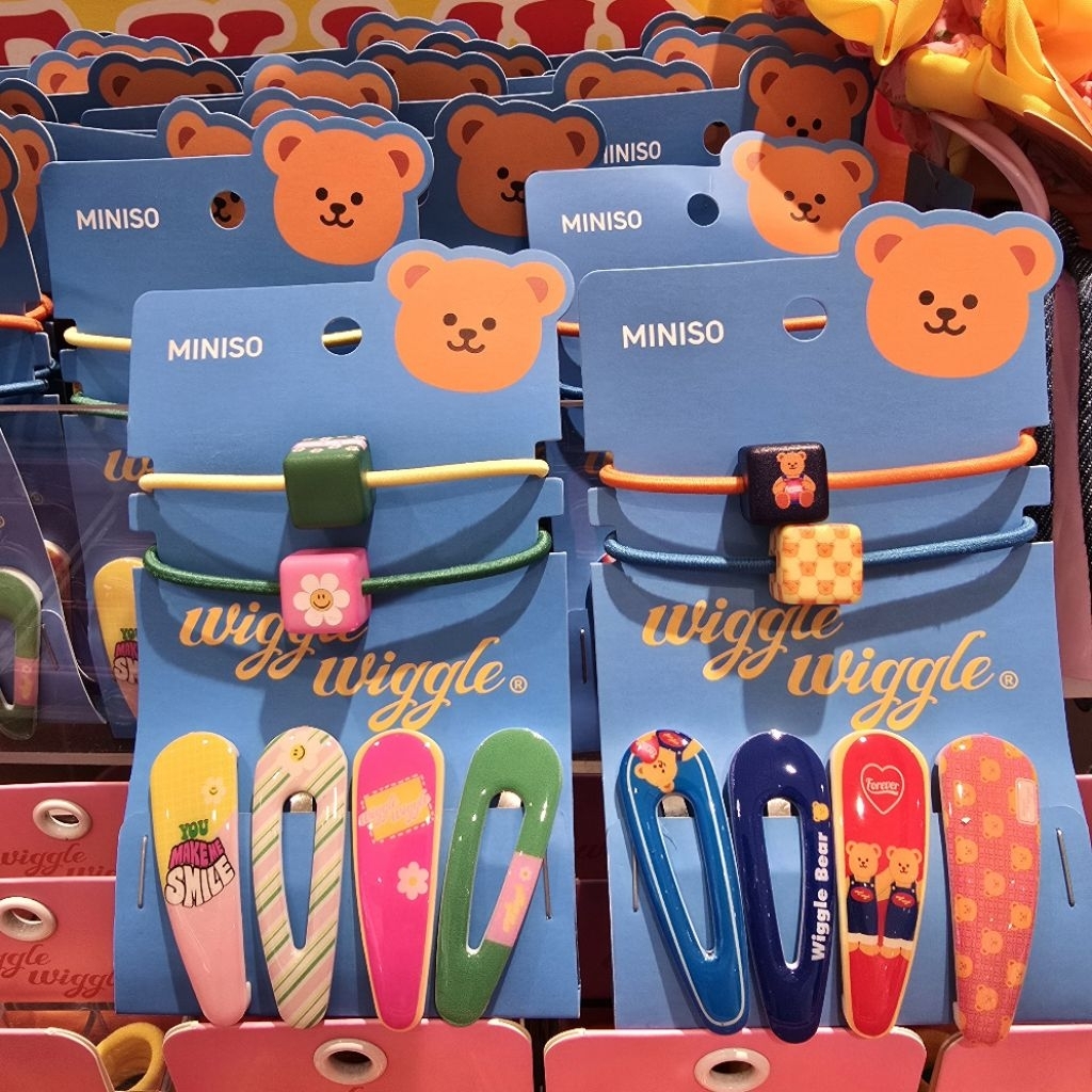 (พร้อมส่งในไทย) #ใช้โค้ดลด20%ได้ กิ๊บ+ยางมัดผม wiggle wiggle x Miniso แท้