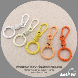 เซ็ทพวงกุญแจ ก้ามปู ห่วงล็อค พร้อมข้อต่อแบบสปริง ขนาด 3.0 x 8.0 ซม. เคลือบสี (แพ็ก 1 ชิ้น)