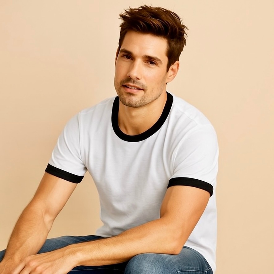 🍁 SALE  GILDAN DryBlend Ringer T-Shirt  5.6 oz / Made in Honduras and El Salvador