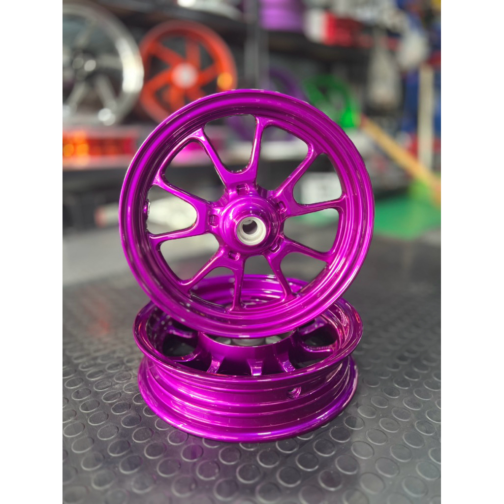 ล้อเดิมแท้ศูนย์HONDA GIORNO  ทำสี พาวเดอร์โค้ด แถมจุ๊ปลมCNC