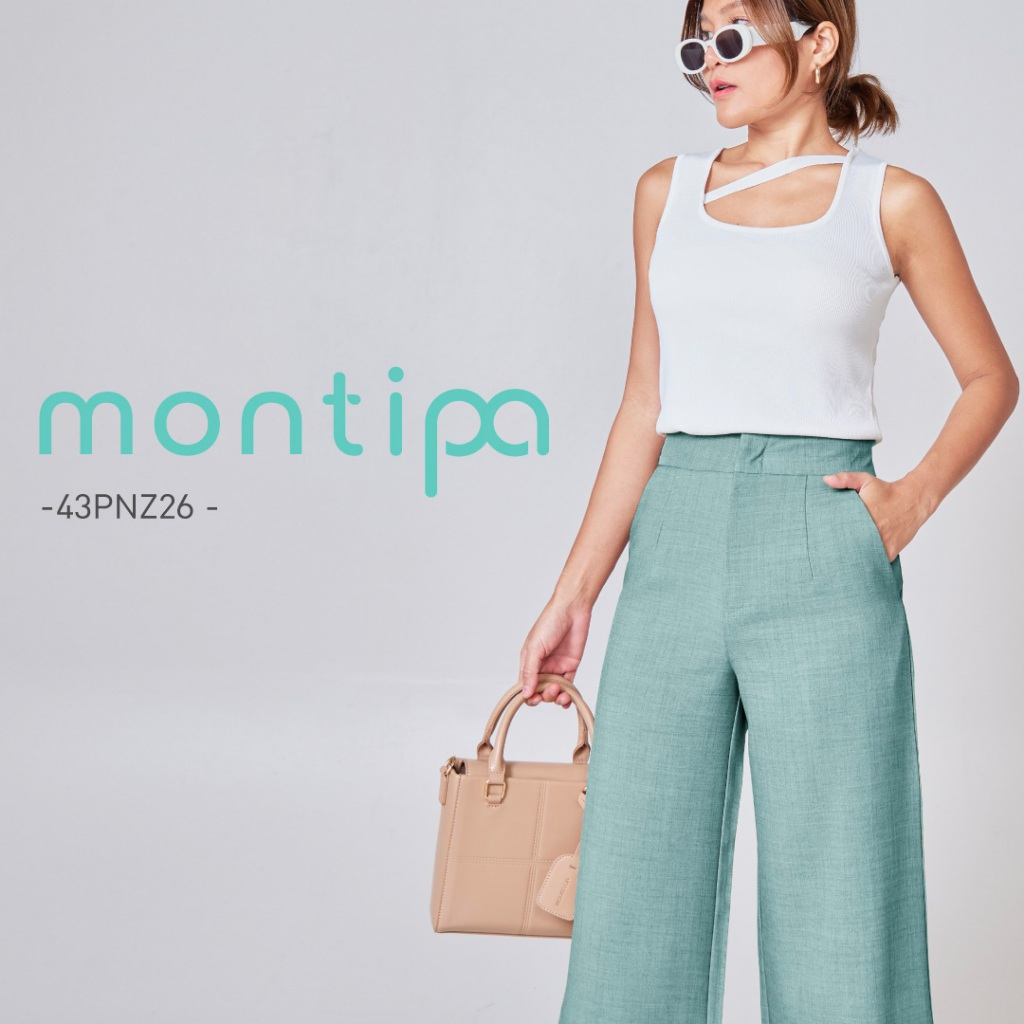 Montipa กางเกงห้าส่วน ตะขอและซิปหน้า ผ้า Comfort 43PNZ26