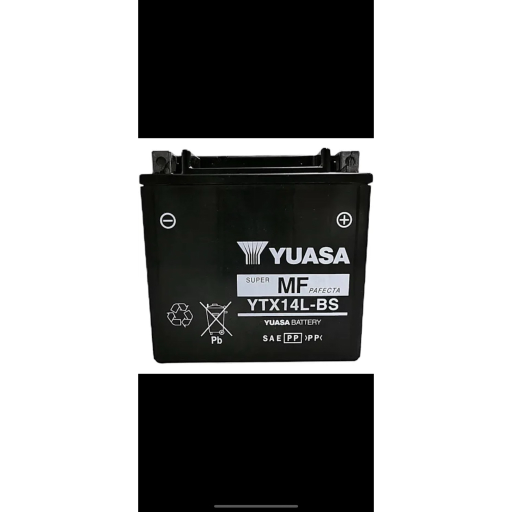 YUASA แบตเตอรี่แห้ง AGM [ YTX14L-BS ] 12V 12ใช้สำหรับ Harley Davidson Street 750, Sportster 883, Spo