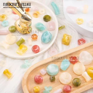 ลูกปัดอะคริลิคหินธรรมชาติ แพ็ค50กรัม/100กรัม สำหรับร้อยสร้อย เครื่องประดับ DIY ลูกปัดหิน กำไลเชือกเทียน ลูกปัดดอกไม้