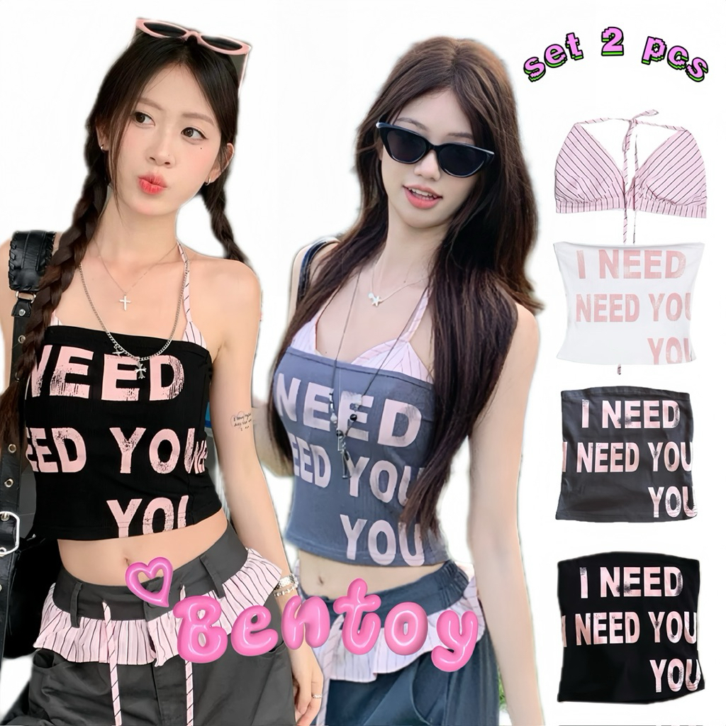 เสื้อเกาะอกลายอังกฤษเซ็ตบราสีชมพู แฟชั่นน่ารักเก๋ ดูแพง รีวิวครบ