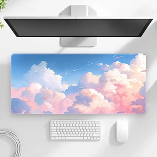 [พร้อมส่ง] แผ่นรองเมาส์ หลากหลายลาย งานเย็บขอบ ขนาดใหญ่ 80x30x0.2 ซม. Biangels