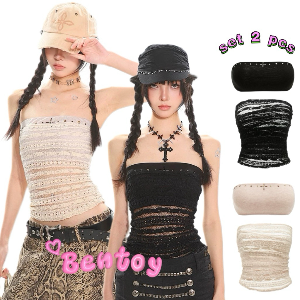 Bentoy(bratop928/929)เสื้อเกาะอกลูกไม้เซ็กซี่+เกาะอกเก๋ๆมีฟองน้ำในตัว nobra ใส่สบาย