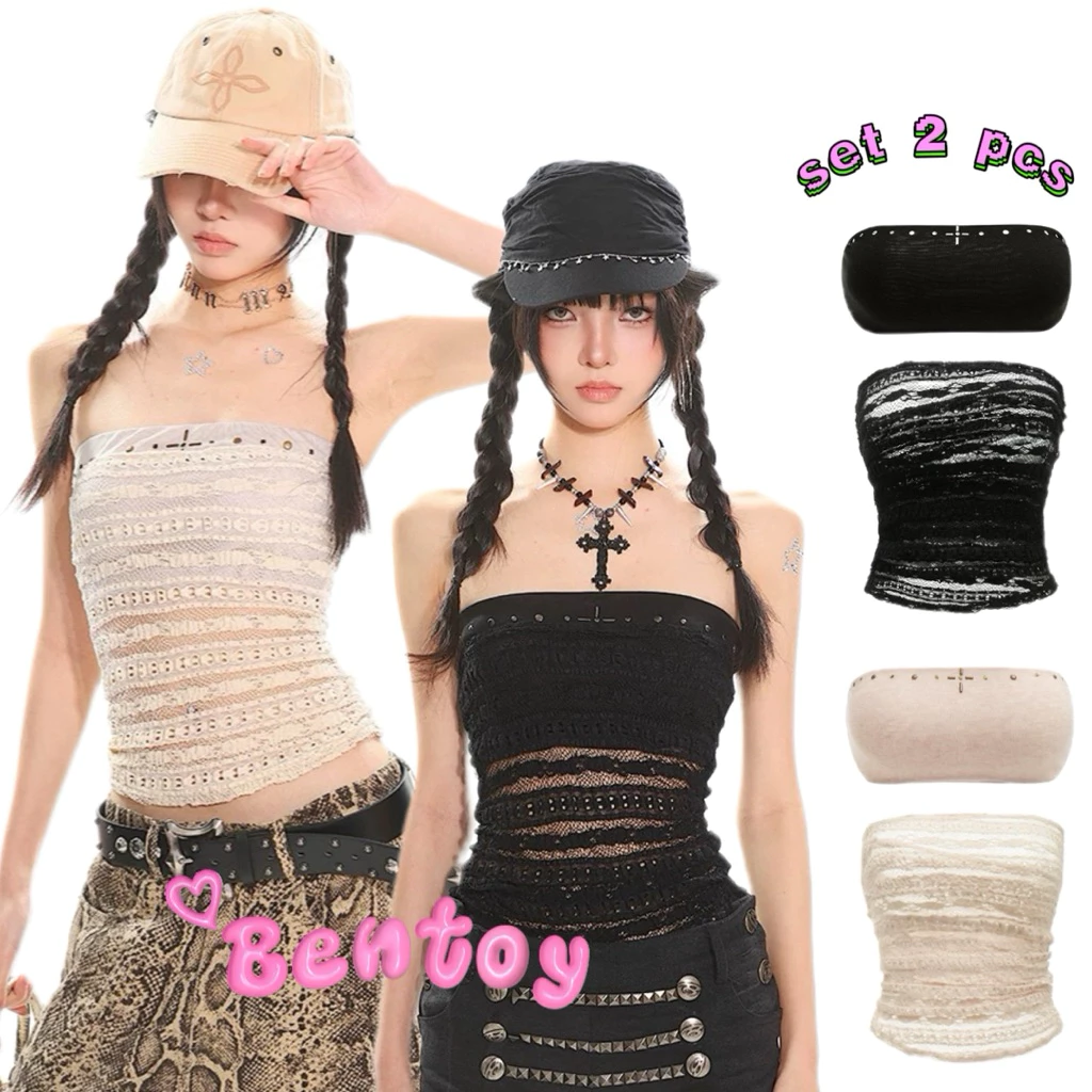 Bentoy(bratop928/929)เสื้อเกาะอกลูกไม้เซ็กซี่+เกาะอกเก๋ๆมีฟองน้ำในตัว nobra ใส่สบาย