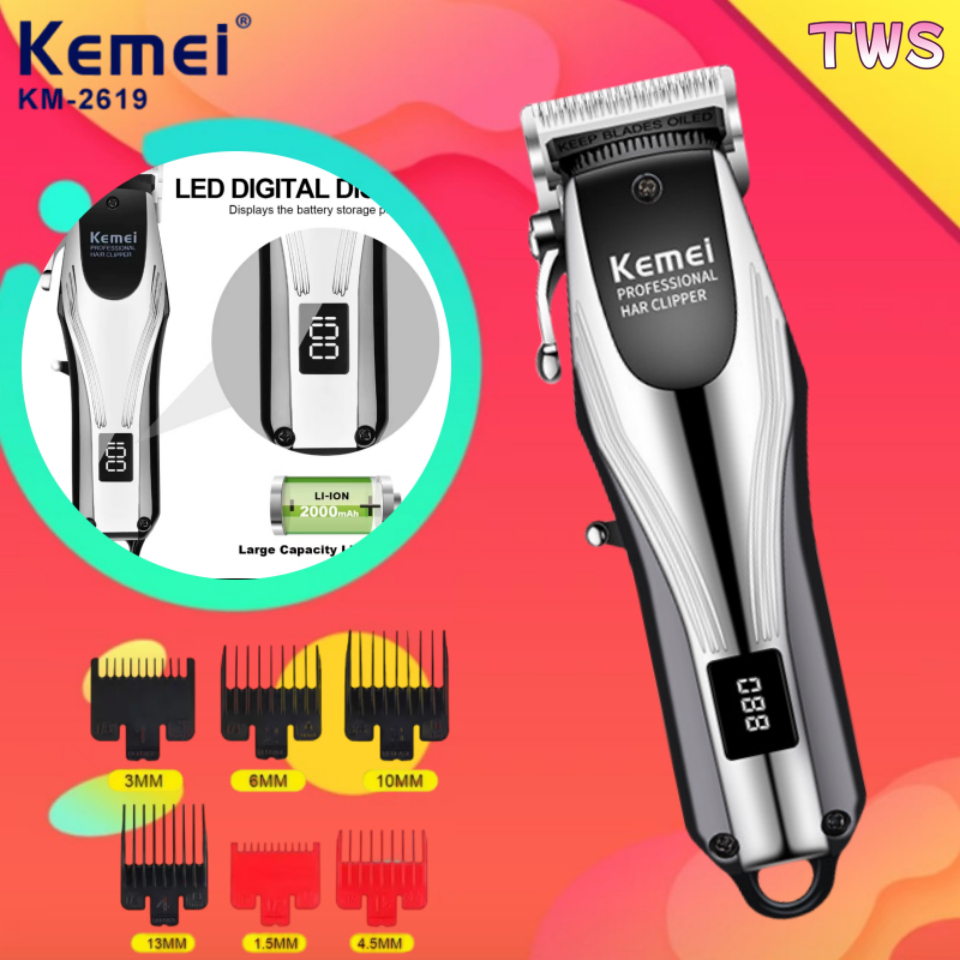 KEMEI KM-2619แบตเตอเลี่ยนตัดผมไร้สาย แบตตาเลี่ยนแกะลาย แบตเตอร์เลี่ยนไฟฟ้า อุปกรณ์ตัดผม