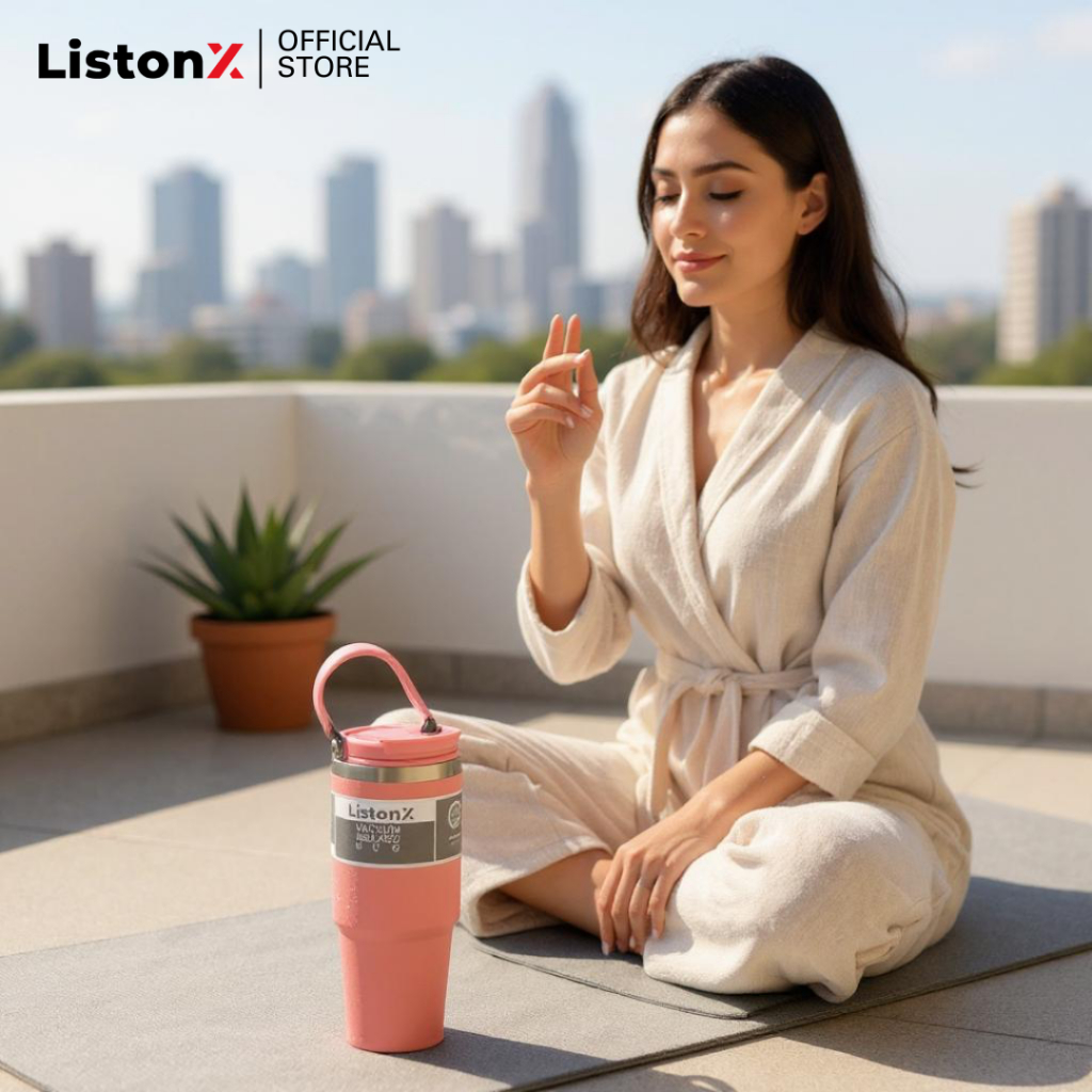 ListonX [สีใหม่!]แก้วน้ำเก็บอุณหภูมิ รุ่น PRO (คุณภาพพรีเมียม) | ความจุ 30oz (890ML) | พร้อมหลอดฟรี | สแตนเลส 304 | รูปที่ 7