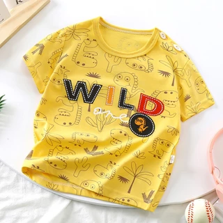 เสื้อยืดเด็ก เสื้อแขนสั้นเด็กชาย พิมพ์ลาย ผ้าฝ้าย ใส่สบาย มีไซส์73-110 #20701