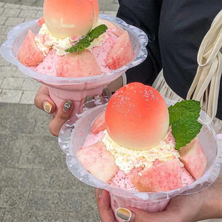 100ชิ้น/แพ็ค🍧ถ้วยพลาสติก สำหรับบิงซู-น้ำแข็งใส ดีไซน์ดอกไม้ ทนทาน Bingsu ถ้วยใส