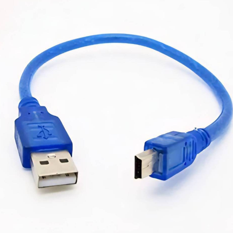 สาย USB TO Mini 5Pin 30cm USB 2.0 A Male to Mini สีฟ้า/สีดำ