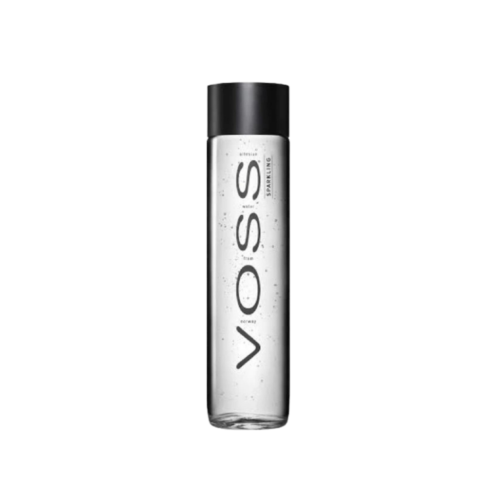 VOSS Sparkling Natural Mineral Water l วอสส์ น้ำแร่ขวดแก้วอัดก๊าซ นำเข้าจากนอร์เวย์  ขวด / 375 ml.