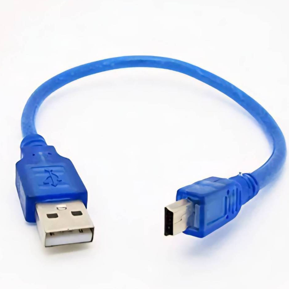 สาย USB 2.0 Type A Male to Mini B 5pin Male ยาว30cm สีฟ้า,สีดำ
