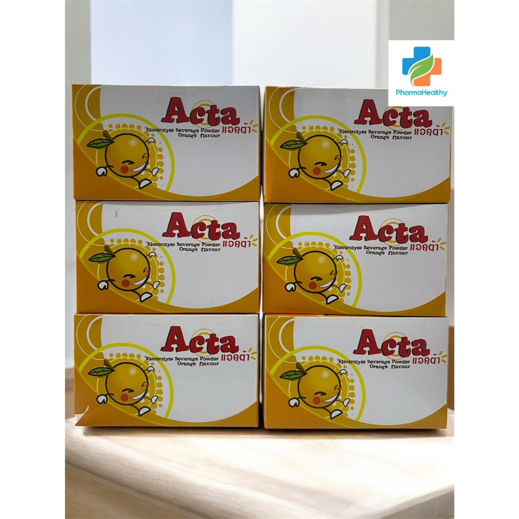 ACTA เกลือแร่ เครื่องดื่ม เกลือแร่ชนิดผงรสส้ม Acta แอคต้า 20 กรัม [1 กล่อง 25 ซอง]