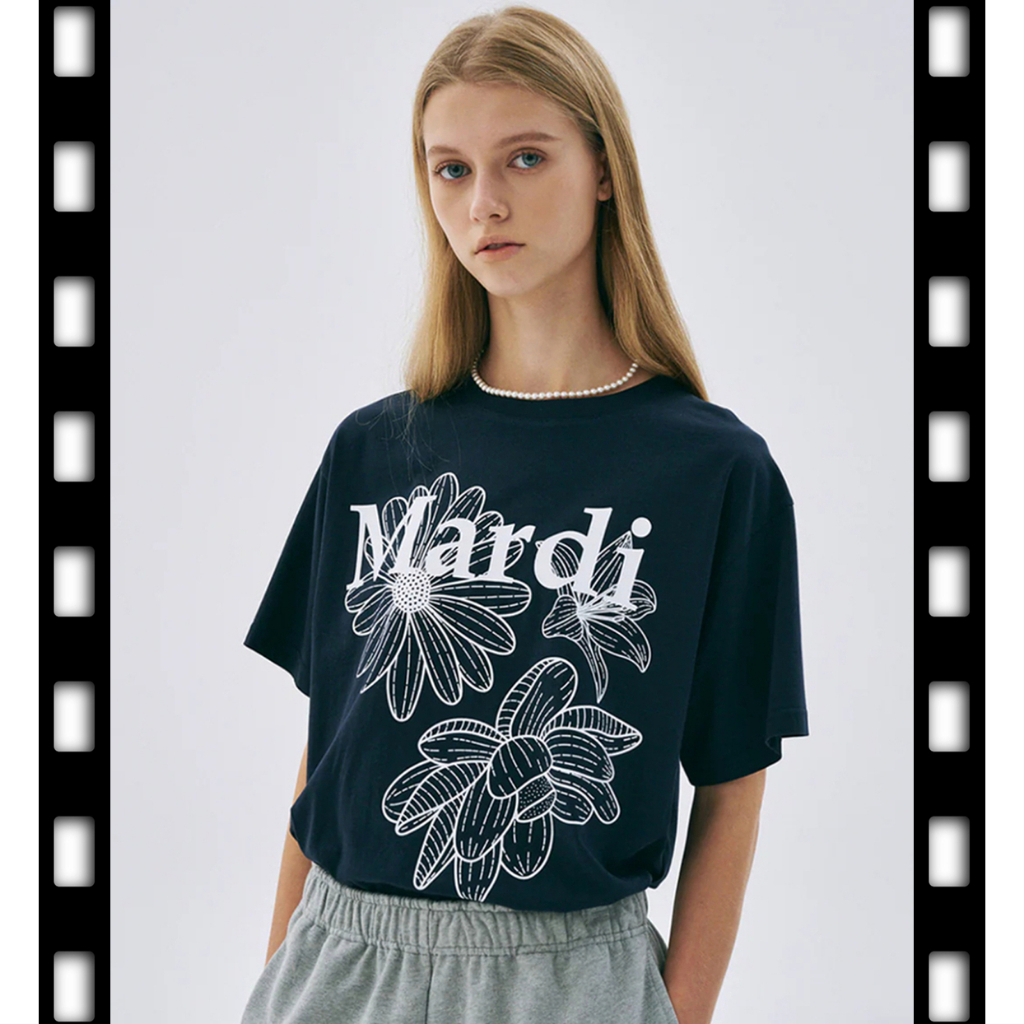 MARDI MERCREDI เสื้อยืด เสื้อ เสื้อยืด free size แขนสั้น เสื้อยืดทรงผู้หญิง แฟชั่น สไตล์เกาหลี ไม่จำกัดเพศ ฤดูร้อน