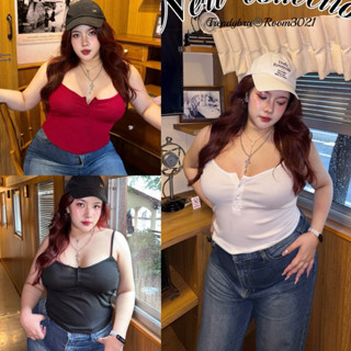 ✅สีใหม่ค่ะ /TB/ เสื้อสายเดี่ยวสาวอวบ มีไซส์อก40-50 คอยู กระด…