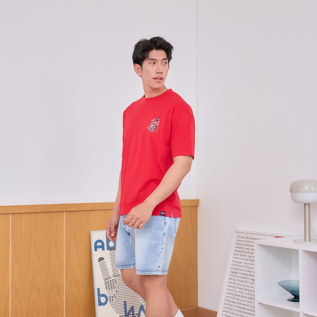 Khaki Bros. - คาคิบรอส - Round neck T-shirt Loose Fit  - เสื้อยืดคอกลม ทรง Loose Fit - KM25K040 - รูปที่ 2