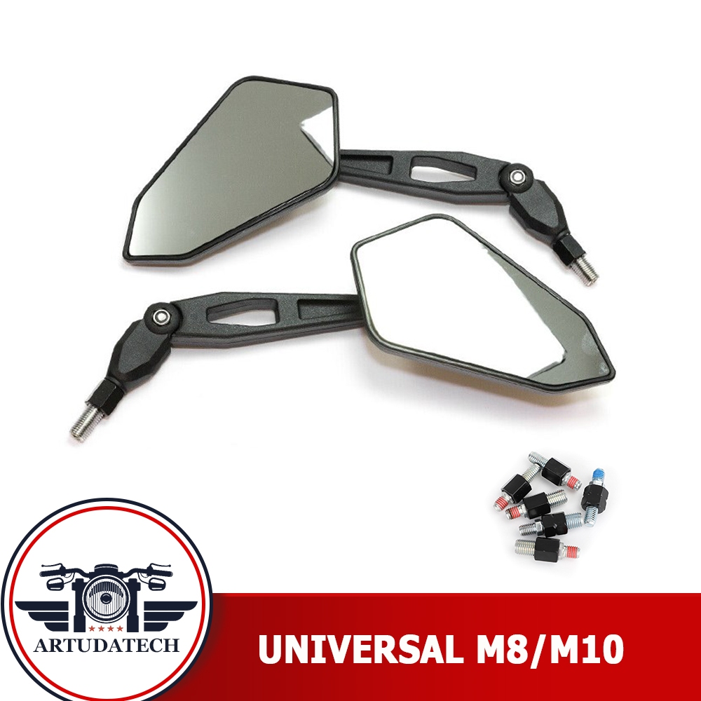 กระจก Universal M8/M10 bolt Angle adjustable กระจกมอไซ กระจกมองข้างมอเตอร์ไซค์ ราคา ถูกที่สุด ดีลบีเคเค