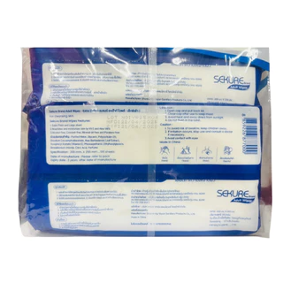 SEKURE Adult Wipes ซีเคียว ผ้าเช็ดผิวสำหรับผู้ใหญ๋ 100 แผ่น แพ็คคู่