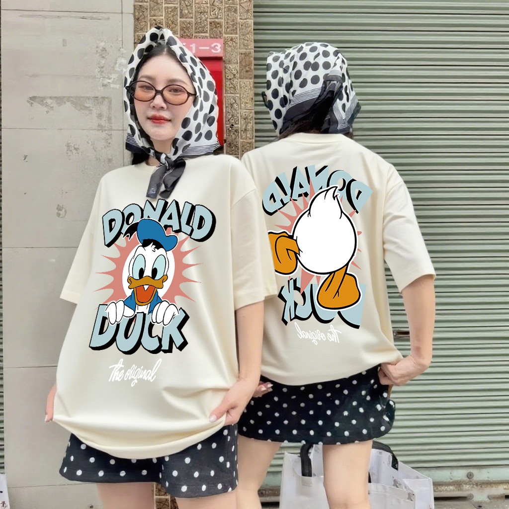 COD✅ (จัดส่งในกรุงเทพฯ) MAO Shop ❗️ภาพเคลื่อนไหว Donald Duck ลายคอกลมหลวมเสื้อยืดแขนสั้นวินเทจ เสื้อหวานๆ เสื้อน่ารัก
