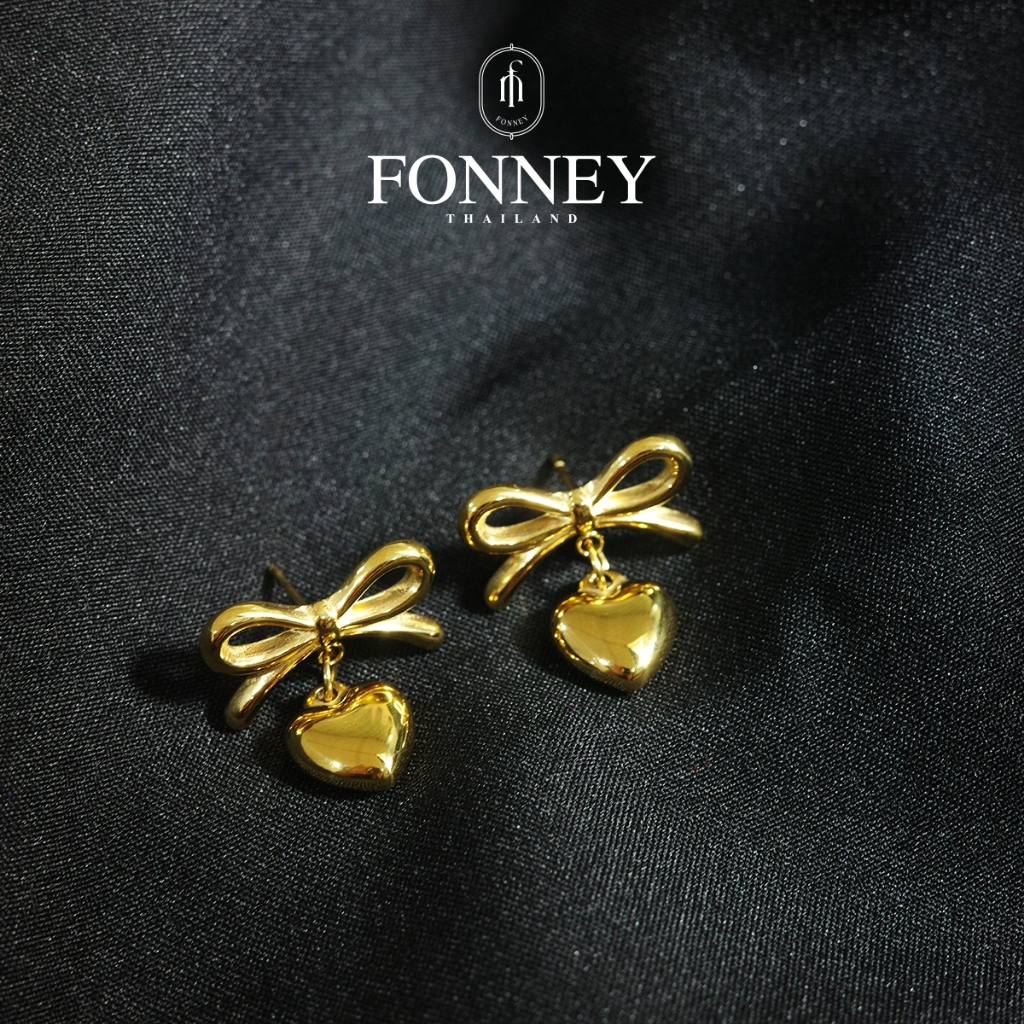 [ส่งด่วนฟรี]Foney-E24904ต่างหูสแตนเลส ไม่ลอก ไม่ดำ