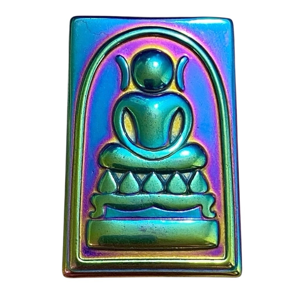 K750 พระสมเด็จ เหล็กไหล พิมพ์ไกเซอร์ 7สี สีรุ้ง ปีกแมลงทับ พระแม่เหล็ก สมเด็จวัดระฆัง ขนาด2.5X4.0 ซม