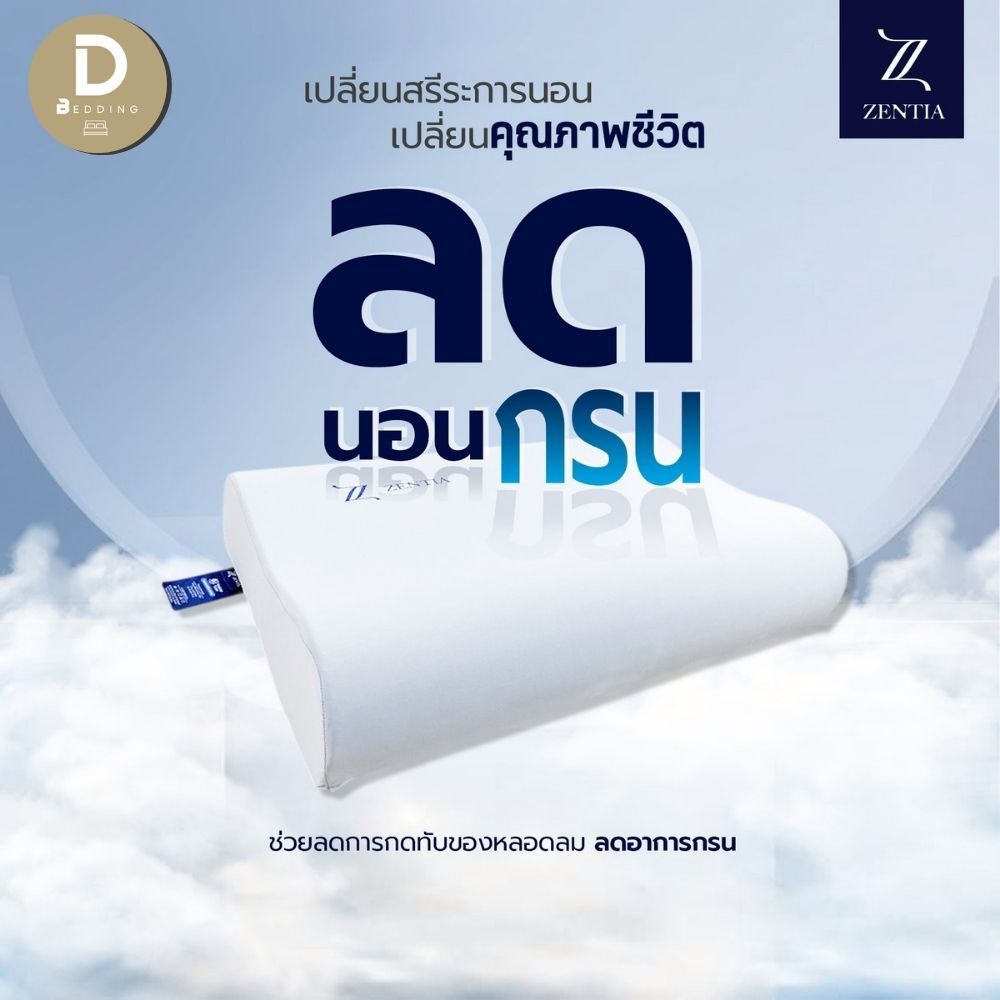 Dbedding Memory Foam หมอนเพื่อสุขภาพ ถอดซักได้ คืนรูปไว ลดปวดคอ นุ่มฟู ไม่อับชื้น ขนาด 40x60 ซม. [MM.]