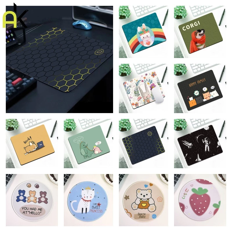 AK แผ่นรองเม้าส์ Mouse Pad ที่รองเม้าส์ กันน้ำ ลายการ์ตูน ทนทาน ซักได้ หนานุ่มลื่น 210*260*3mm