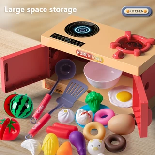 JoyToys 🚀ควัน + เสียง🚀พร้อมส่ง! 33/56/84pcs ของเล่นทำอาหาร เครื่องครัว ของเล่น ของเล่นเด็ก ชุดเครื่องครัว
