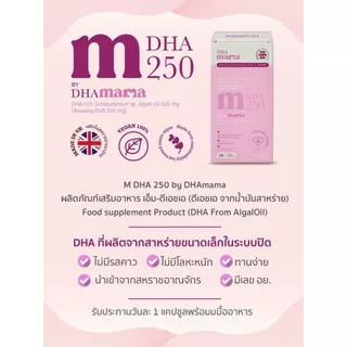 DHA 250 mg Mama ผลิตจากน้ำมันสาหร่าย 1 กล่อง 30 แคปซูล