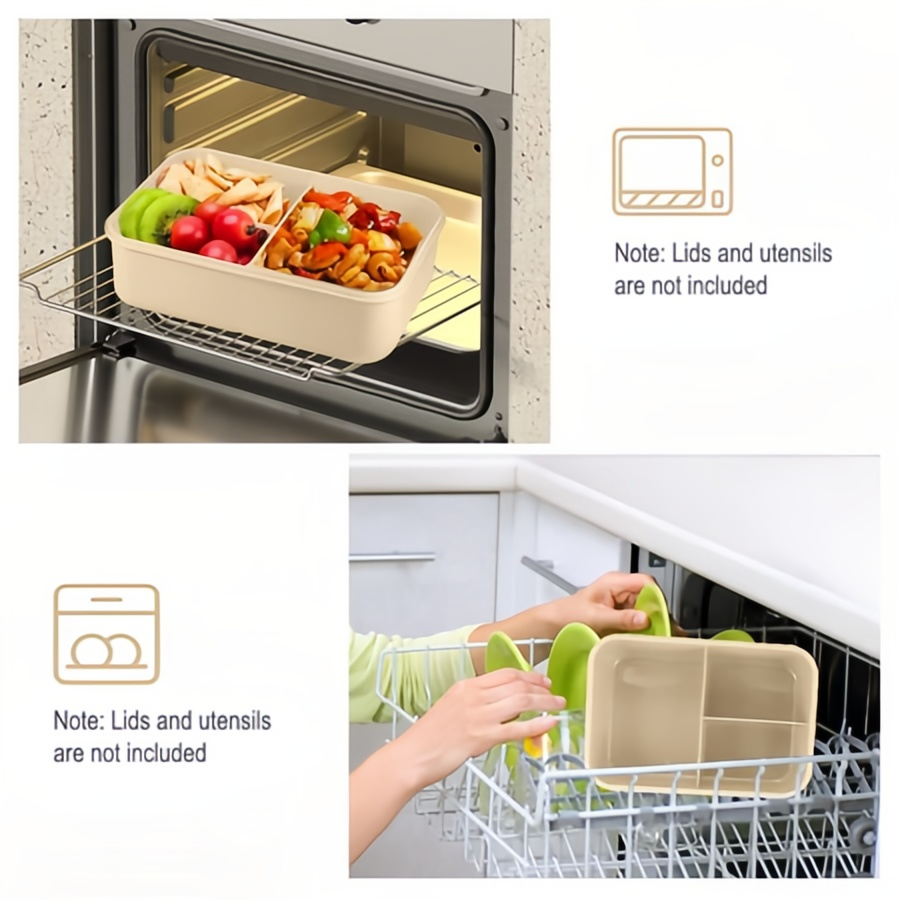 กล่องเบนโตะ กล่องข้าว กล่องอาหาร ใส่ไมโครเวฟได้ ฝาล็อค 4 ด้าน ป้องกันการรั่วไหล พร้อมช้อนส้อม ขนาด - รูปที่ 2