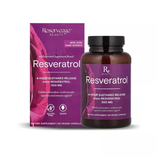 ของแท้ 100% Reserveage Resveratrol 500 mg (60 Capsules) องุ่นมัสคาดีนออร์แกนิก (No.3874)