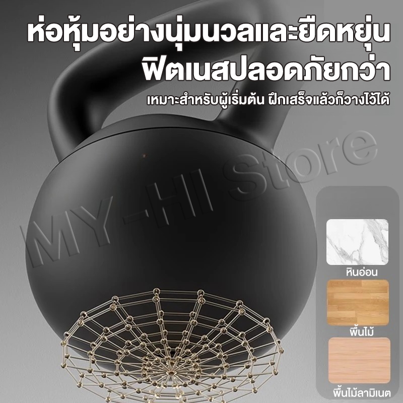 Kettlebell 2/4/6/810kg ดัมเบลยกน้ำหนัก ยกน้ำหนักลูกตุ้มเคทเทิลเบล วัสดุ PVC อ่อนเพื่อหลีกเลี่ยงการบาดเจ็บ เหมาะสำหรับผู รูปที่ 2