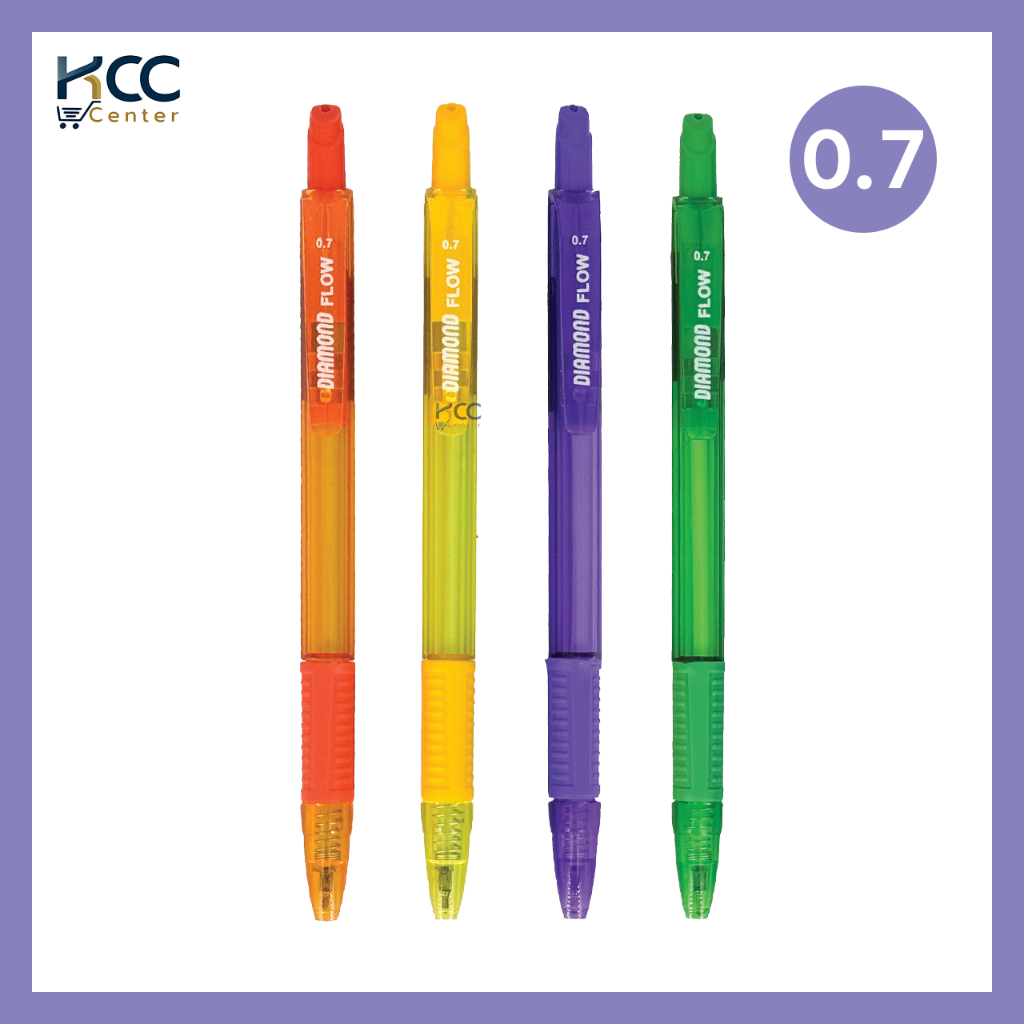 ปากกา ปากกาลูกลื่น Diamond รุ่น Flow 0.5 0.7 มม หมึกน้ำเงิน ด้ามหลากสี คละสี (จำนวน1ด้าม) ราคา ถูกที่สุด ดีลบีเคเค แกลเลอรีภาพที่ 7