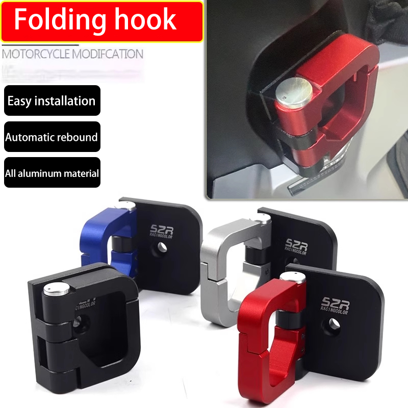 เหมาะสำหรับ Yamaha Grand Filano QBIX อุปกรณ์เสริมตะขอเกี่ยวรถจักรยานยนต์แบบอลูมิเนียมอัลลอยด์พับได้