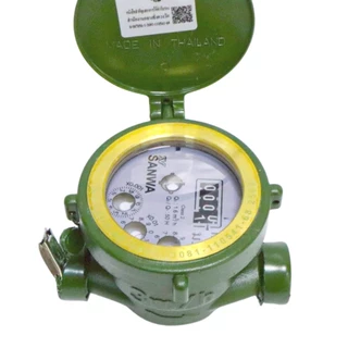 SANWA มิเตอร์น้ำ 1/2" (4 หุน) SV15 R 50 ทองเหลือง มาตรวัดน้ำ ซันวา ซันว่า Water meter