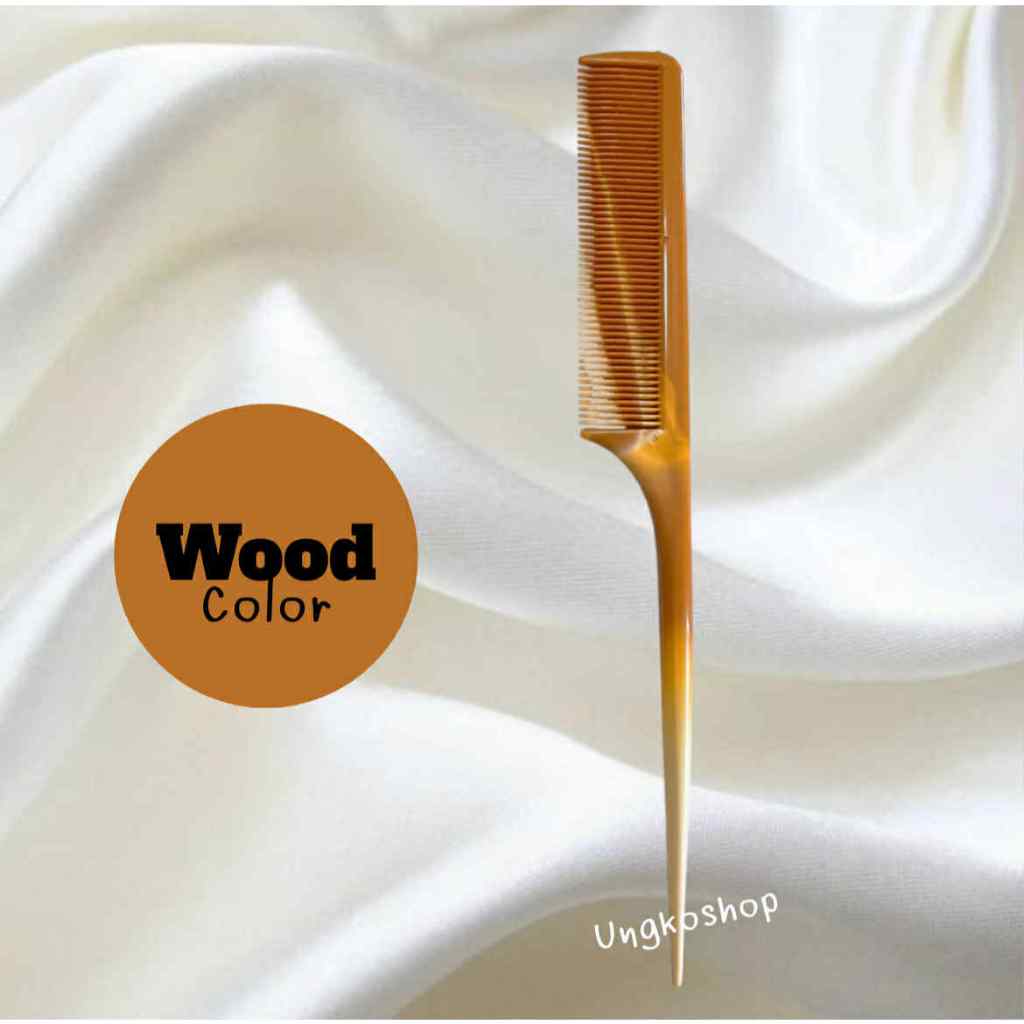 หวีผม หวีหางแหลม สีไม้ Parting rat tail ซี่ฟันเท่ากัน ใช้แยกผมได้ง่ายๆ พร้อมส่งจากไทย