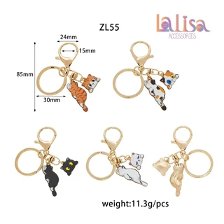 พวงกุญแจ รูปแมว หลากหลายสี alloy keychain ZL55