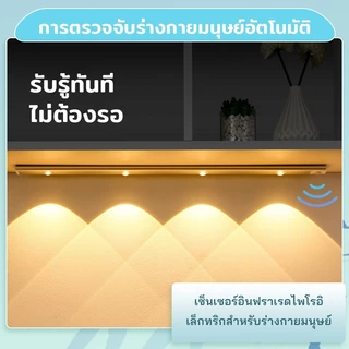 ไฟเซนเซอร์ โคมไฟ led ไฟเซ็นเซอร์อัตโนมัติไร้สาย ไฟตู้เสื้อผ้า ไฟทางเดิน หรี่แสงได้ 3สี ชาร์จยูเอสบี