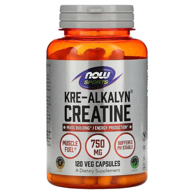 เคร-อัลคาลีน ครีเอทีน NOW Foods, Sports, Kre-Alkalyn Creatine, 750 mg, 120 Capsules