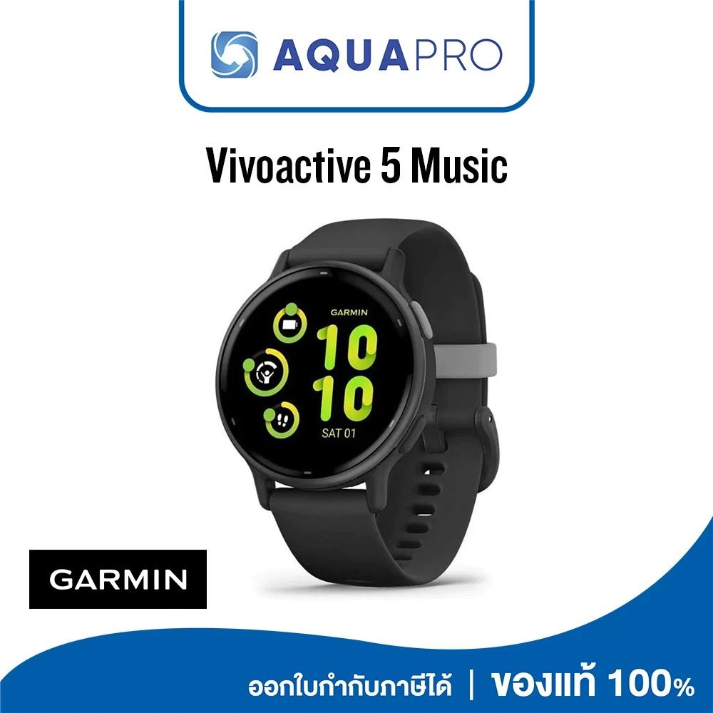 Garmin Vivoactive 5 Music, Black/Slate 010-02862-50 Smart Watch รับประกันศูนย์ไทย 2 ปี By Aquapro
