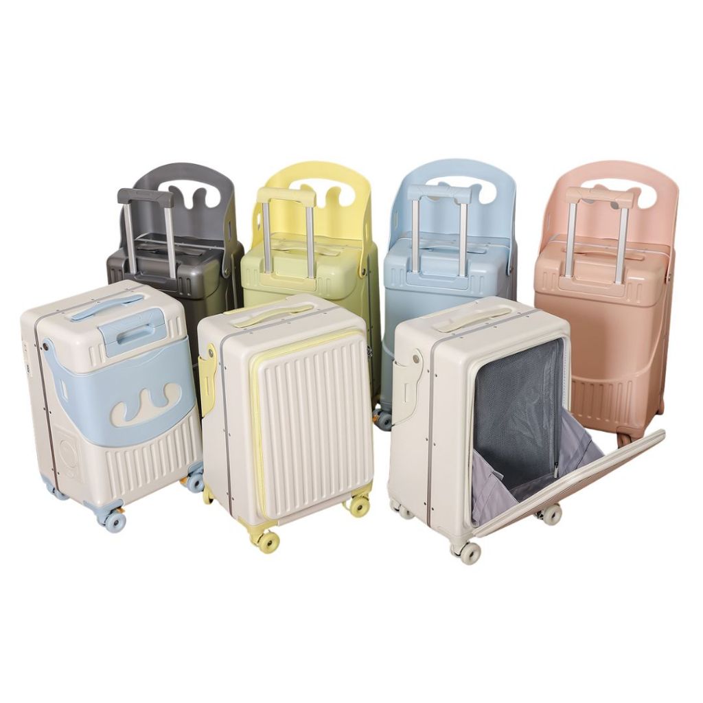 TRB-R077 กระเดินทางสีพาสเทล มีล้อลาก เด็กนั่งได้ ขนาด 20 นิ้ว ช่องล็อคแบบใส่รหัส พร้อมส่ง