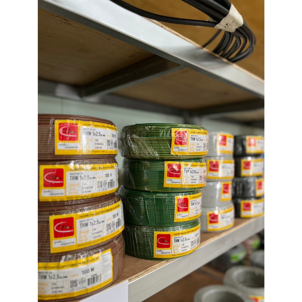 สายไฟ THW 1x10 1x16 1x25  ( THAI UNION ) 10 เมตร