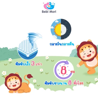 [ยกลัง6แพ็ค] Bebi Mori ผ้าอ้อมสำเร็จรูป รุ่น Airy Slim แพมเพิสเด็ก เบบี้โมริ นุ่ม บางเบา กางเกงผ้าอ้อม แอร์รี่สลิม