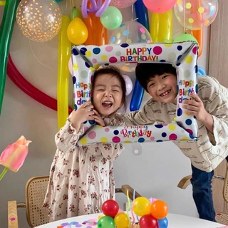 [ส่งด่วน] ลูกโป่งกรอบรูป Happy Birthday พร็อพถ่ายรูป สไตล์น่ารักๆ