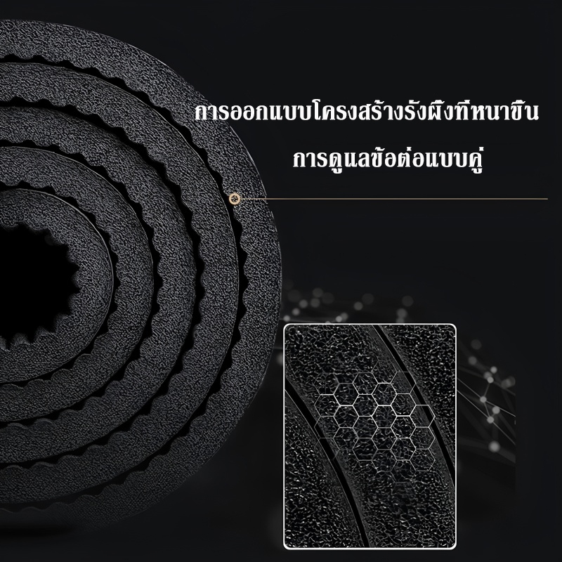 【ฟรีเชือก + กระเป๋า】เสื่อโยคะ NBR Yoga mat แผ่นรองโยคะ หนา 8/10/15 มิล ขนาด 183 x 61 cm หนาและกว้างขึ้น เงียบและไม่ลื่น