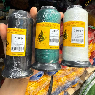 ด้ายไนล่อน100% เบอร์3-เบอร์15 สี ดำ/เขียว/ขาว (1ม้วนหนัก1ขีด)