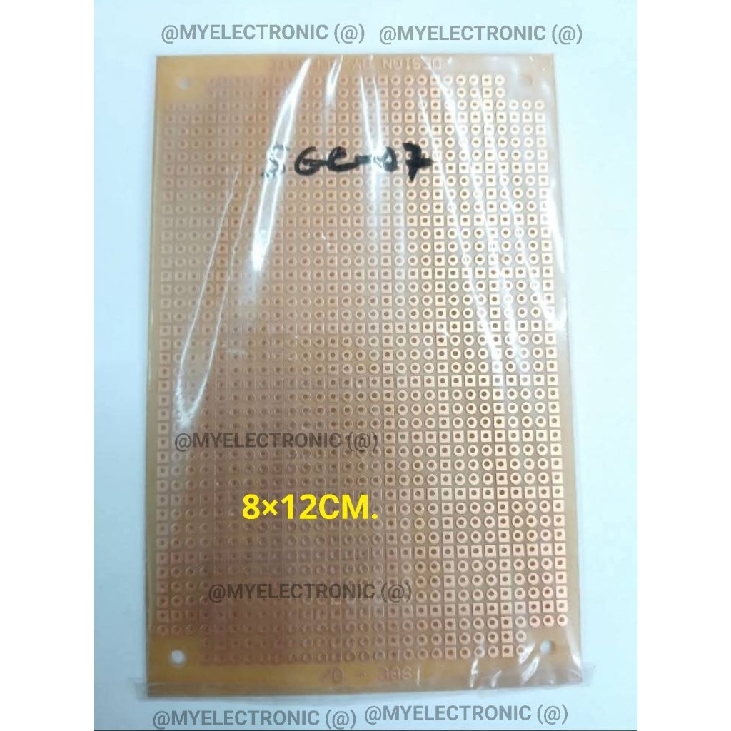 SGC-07 แผ่นปริ้นอเนกประสงค์ PCB 80×120 mm. มม. 8×12CM. ซม. SGC07 ลาย ทองแดง PRINCE ELECTRONICS ราคา แผ่นละ